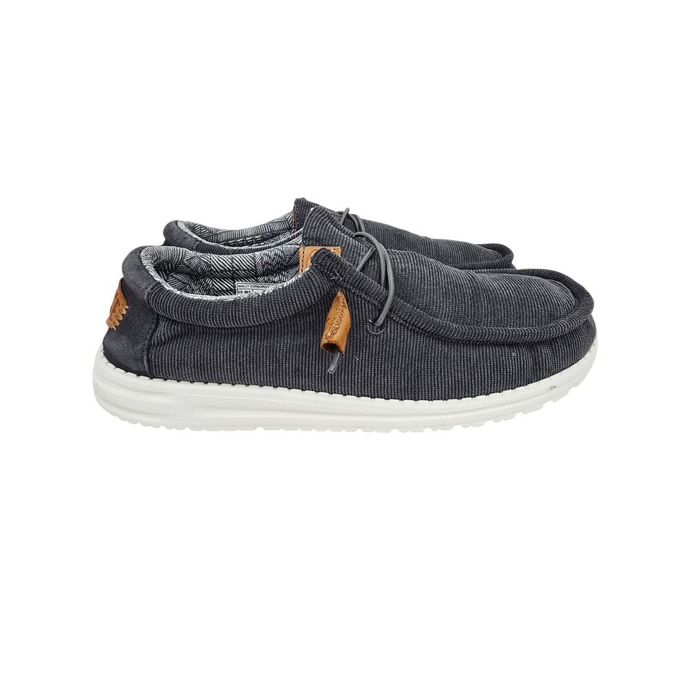 Hey Dude Wally Corduroy Slip-On Shoes Charcoal Gray 8